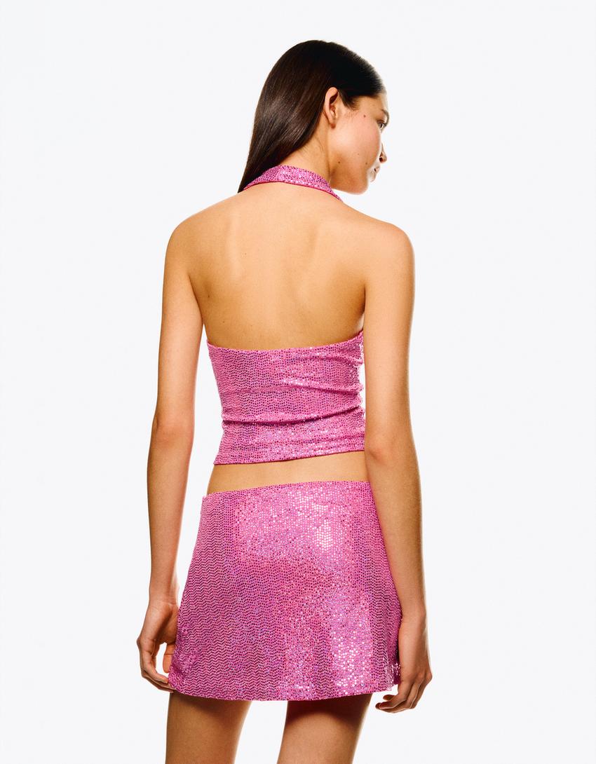 Set top y falda brillo-Set top y falda brillo