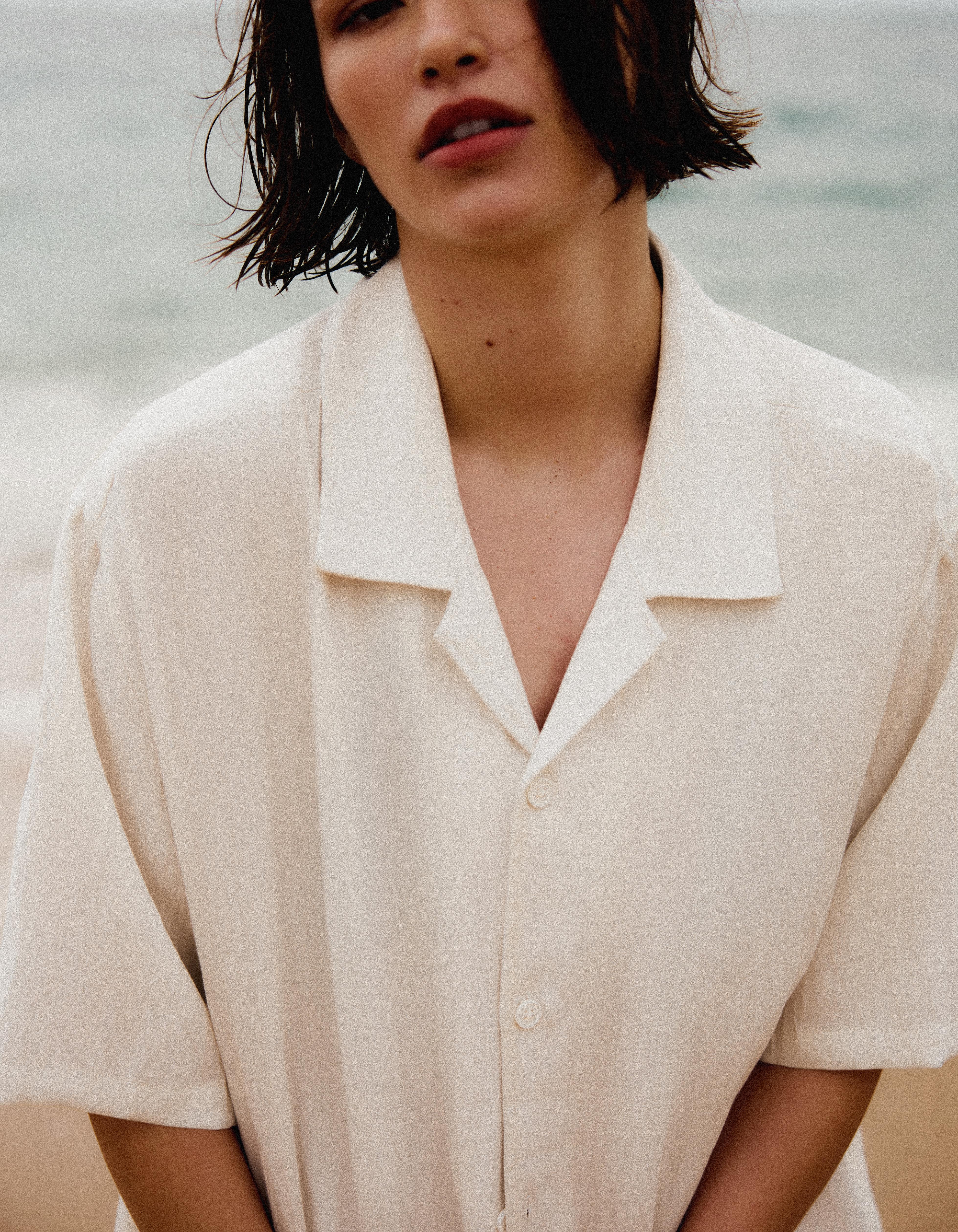 Rustic short sleeve shirt — White