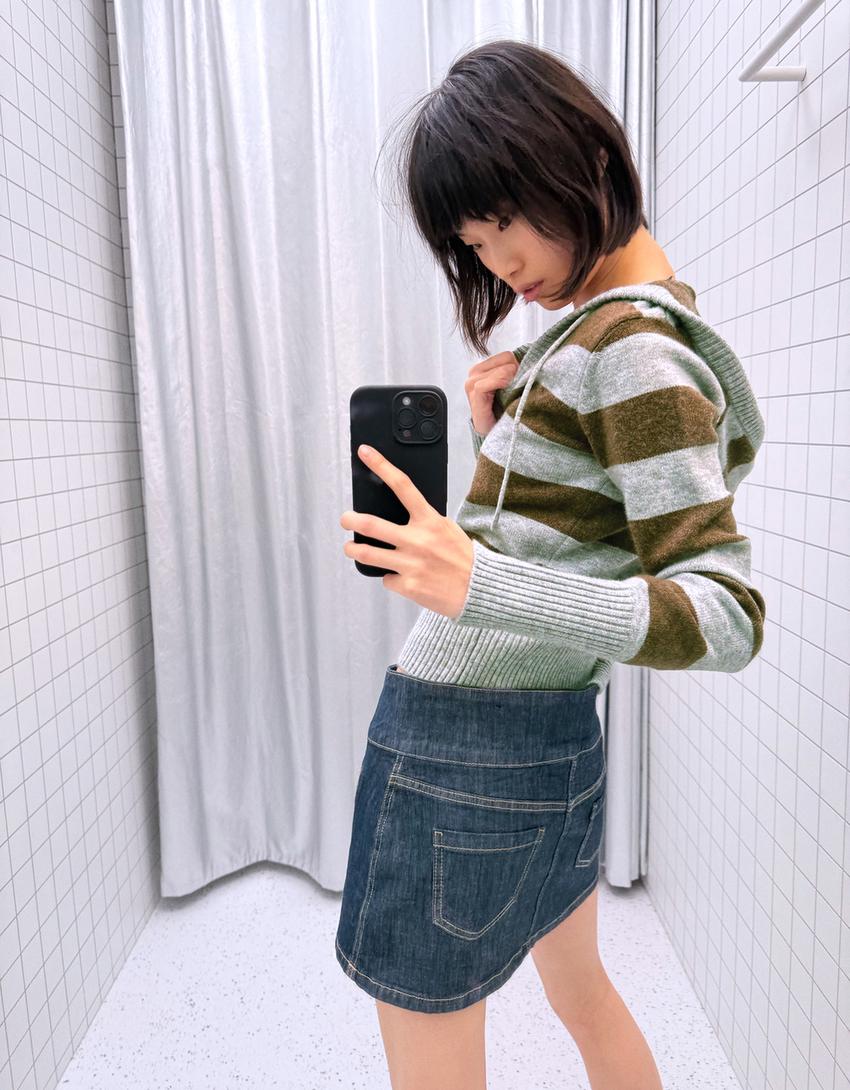 Jersey à capuche imprimé-Gris