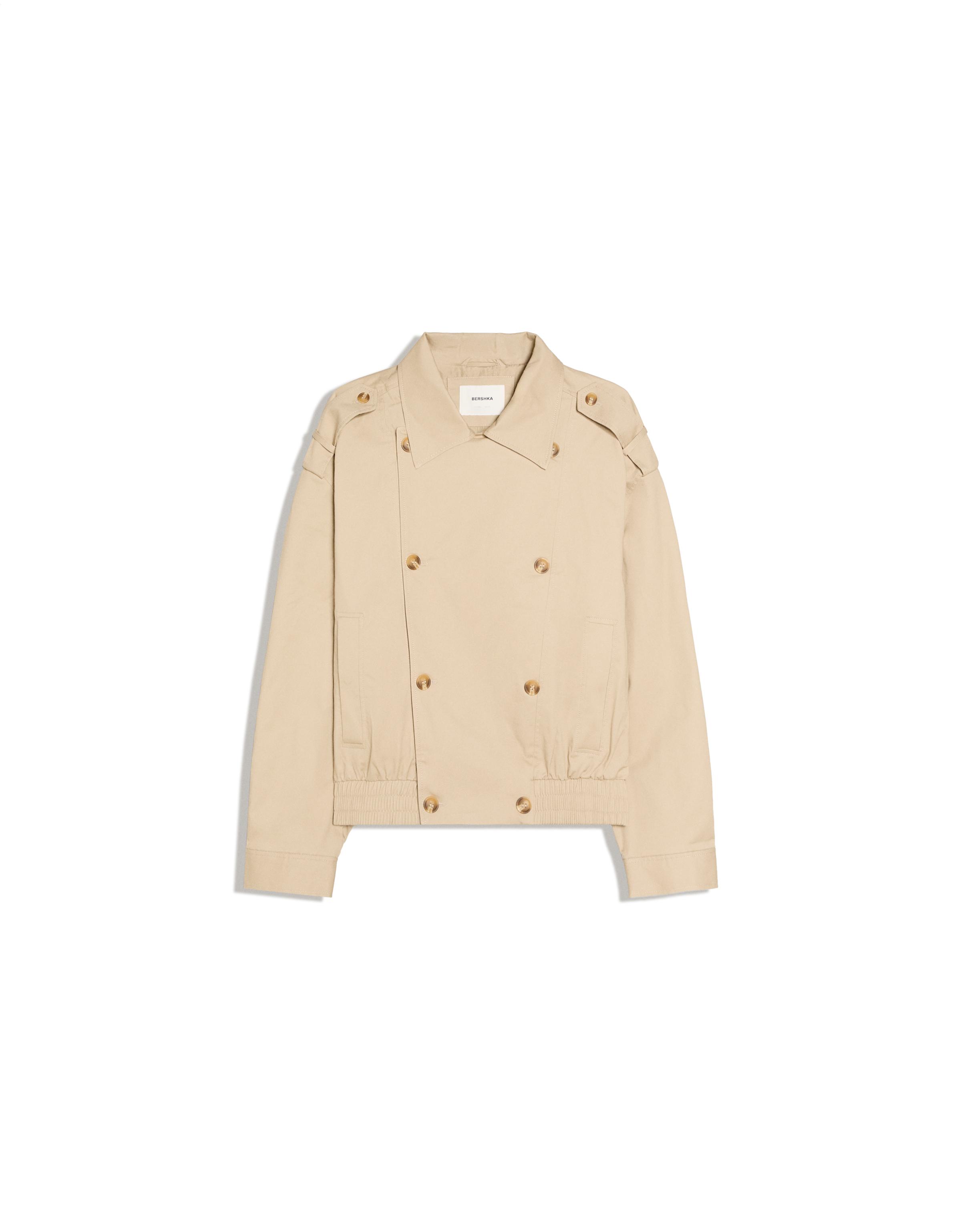 Cropped trench jacket — Camel