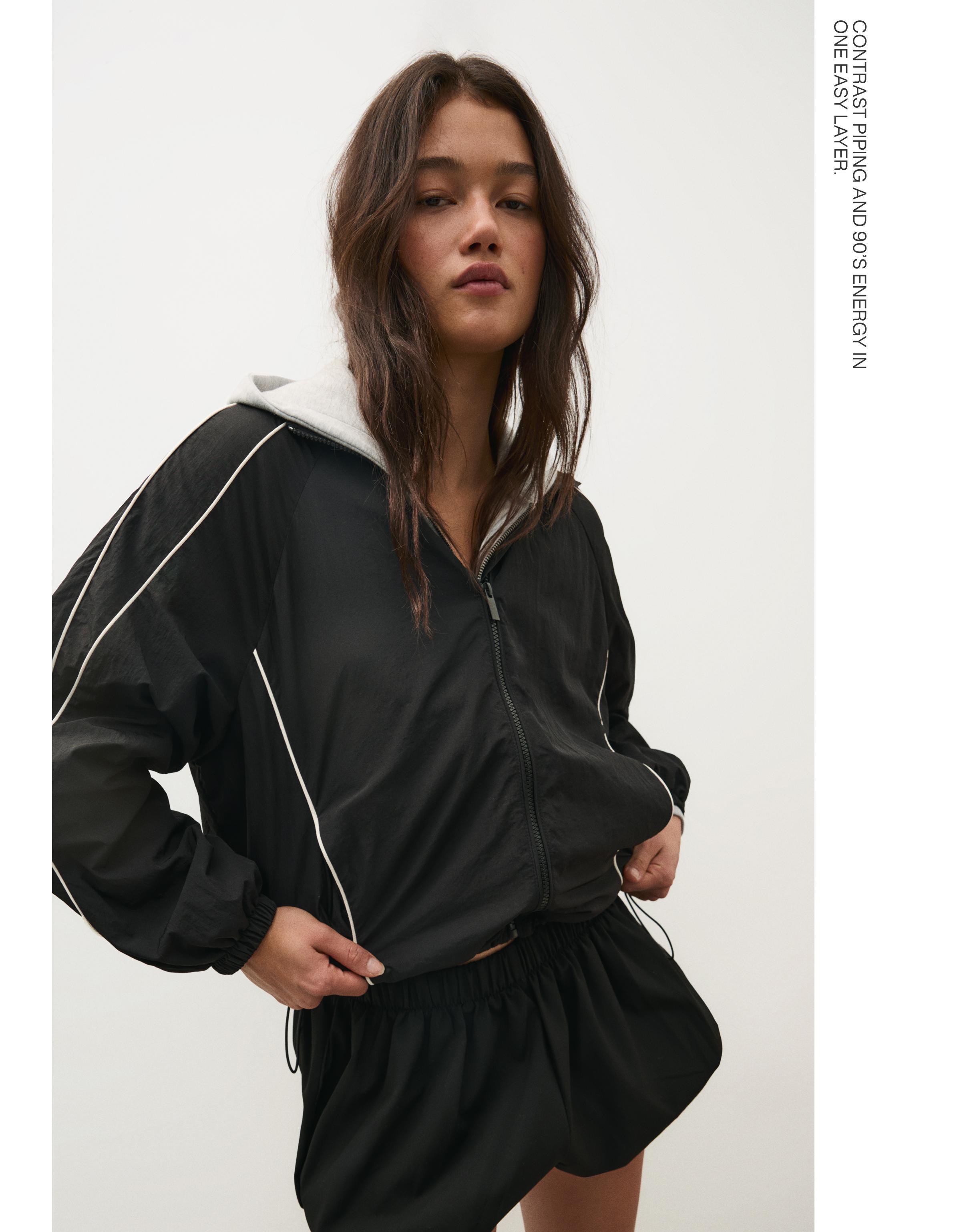 Contrast lightweight jacket — Black