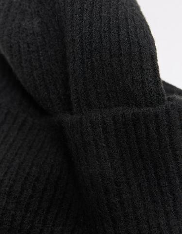 Turn-up knit beanie — Black 2