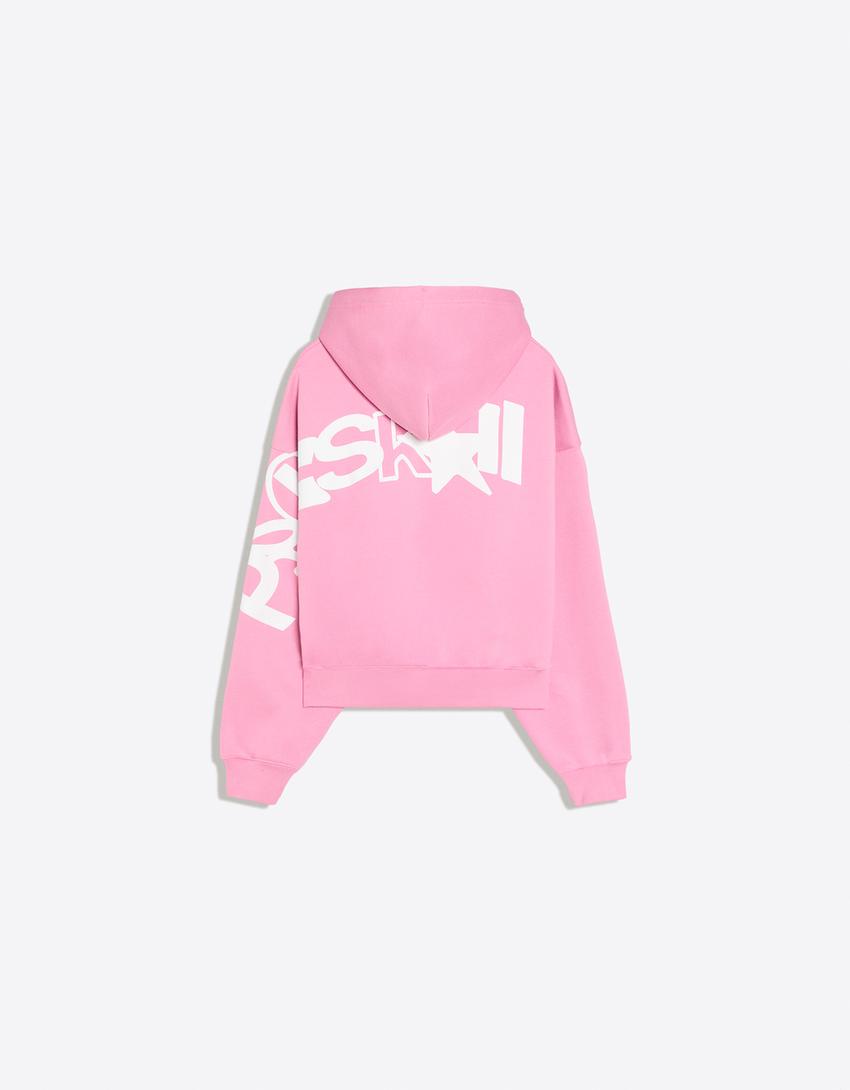 Kapuzen-Sweatshirt mit Print-Rosa
