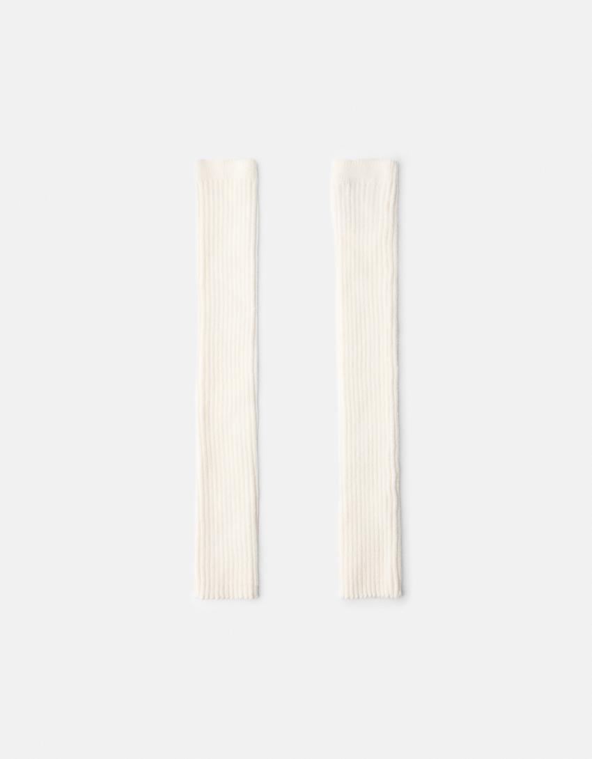 Ribbed leg warmers-Cream
