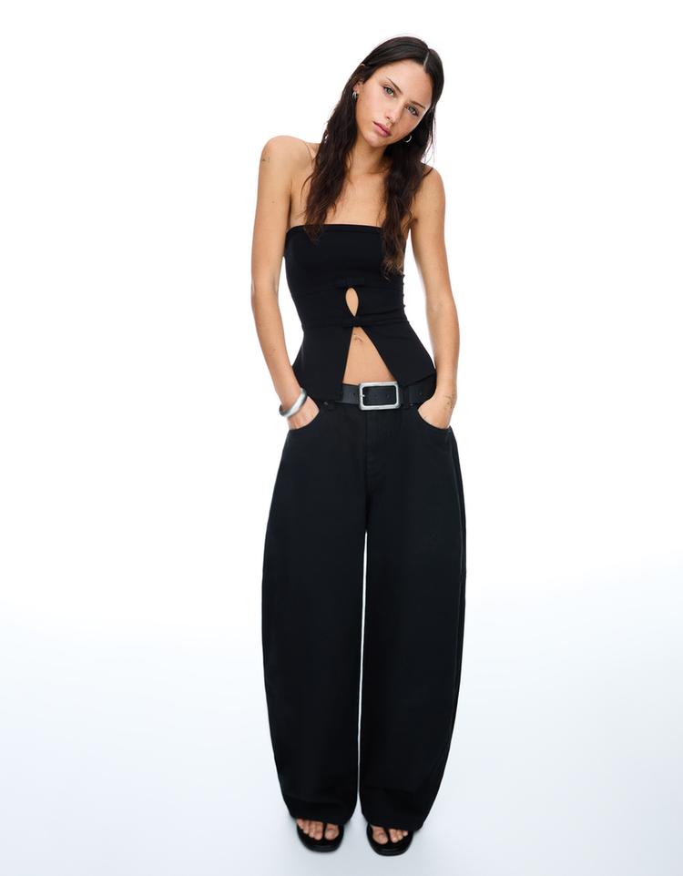 Bağcıklı bandeau üst
