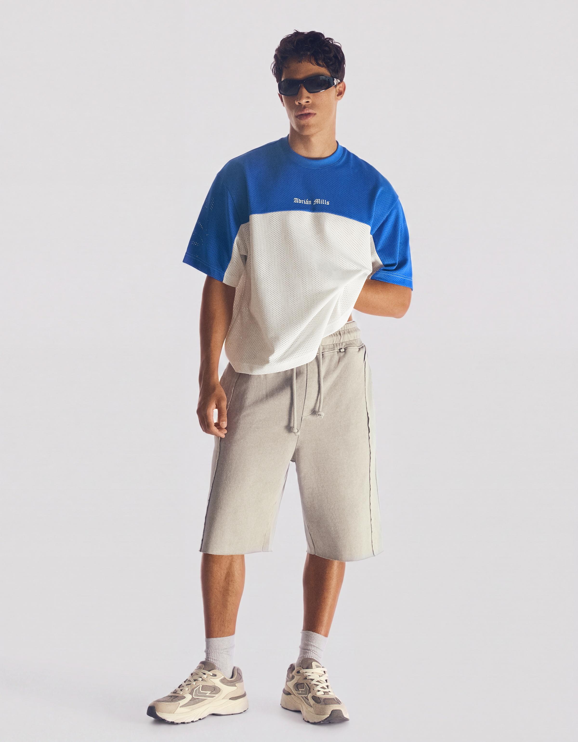 ADRIÁN MILLS short sleeve mesh T-shirt — Blue