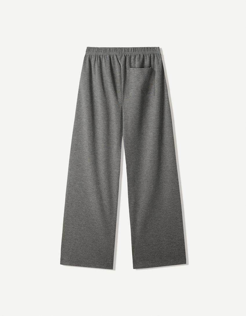 Düz kesim pantolon-Koyu gri-4