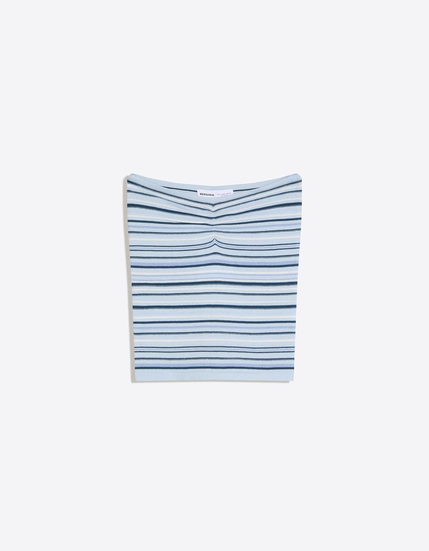 Top bandeau rayas-Azul
