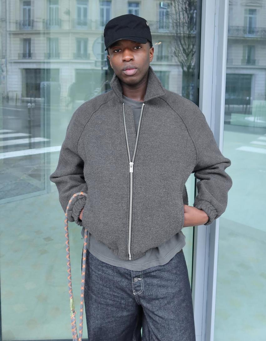 Geacă trucker din stofă-Gri