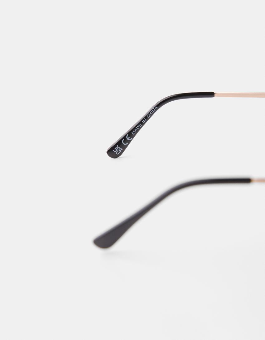 Lunettes de soleil hexagonales-Gris-5