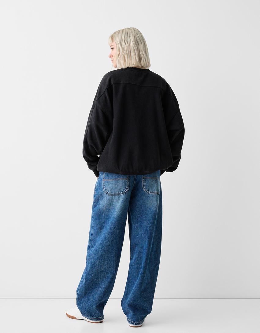 Суитшърт оувърсайз-Сиво-2