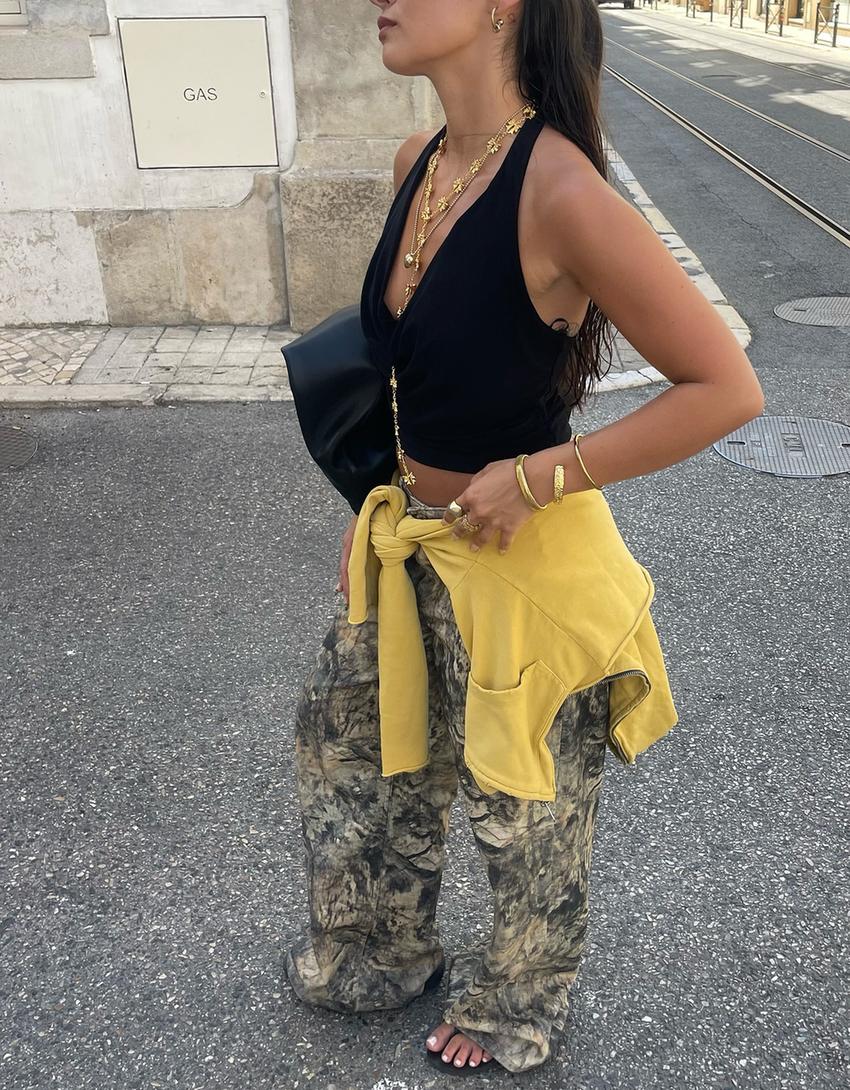 Παντελόνι baggy με τύπωμα-Multicolor