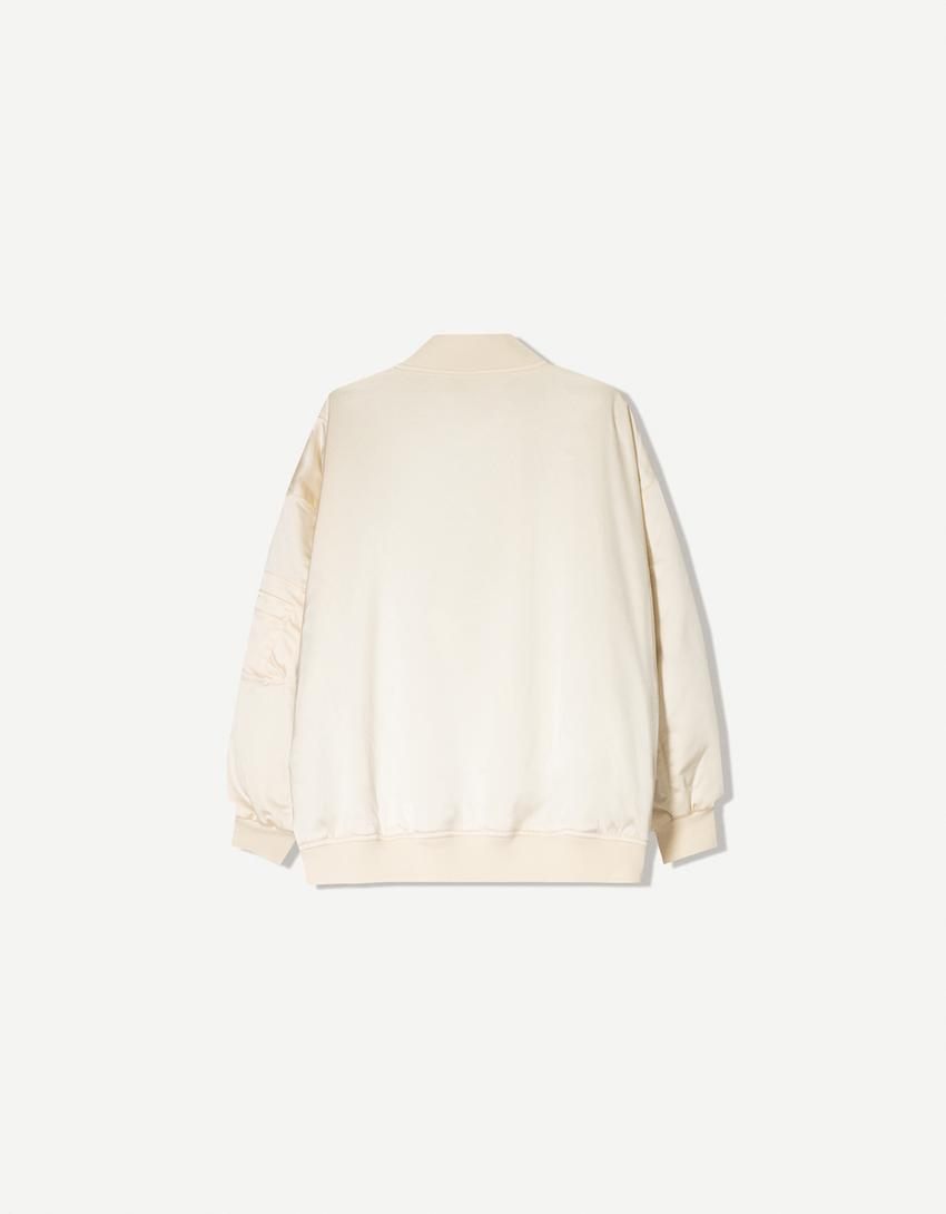 Blouson bomber oversize-Écru-6