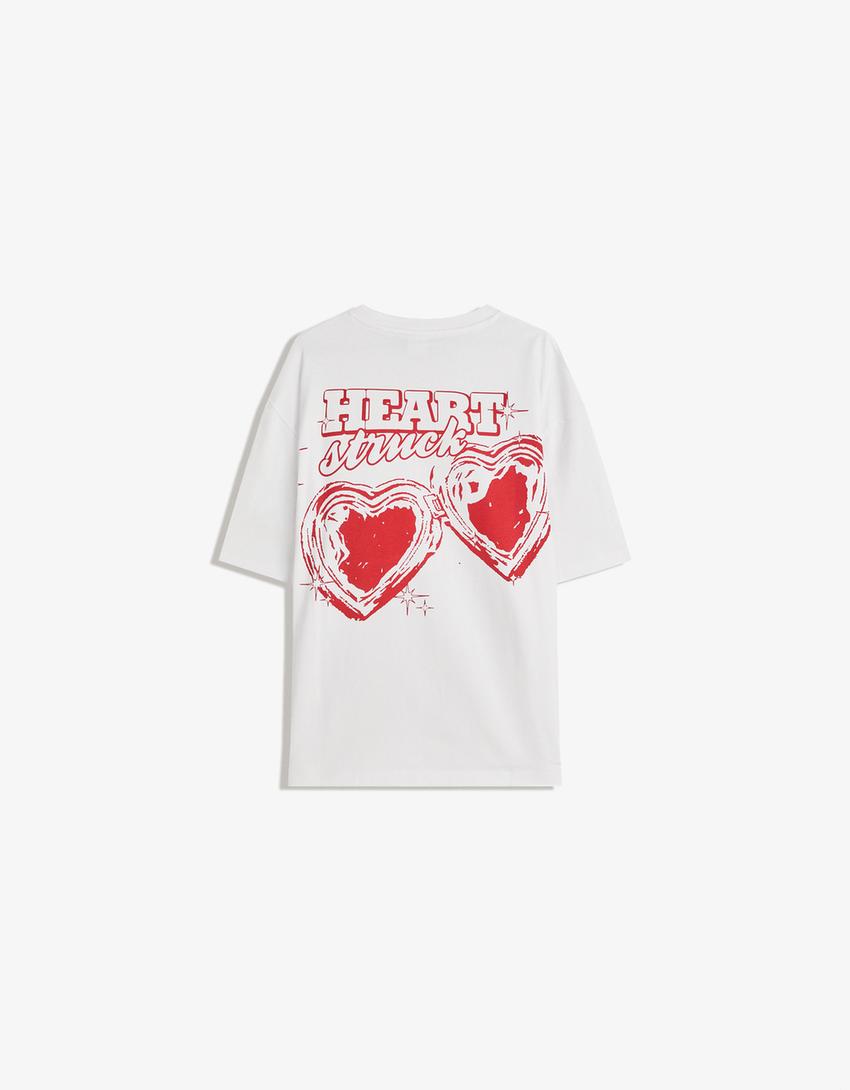 Kortærmet T-shirt med print-Hvid-5
