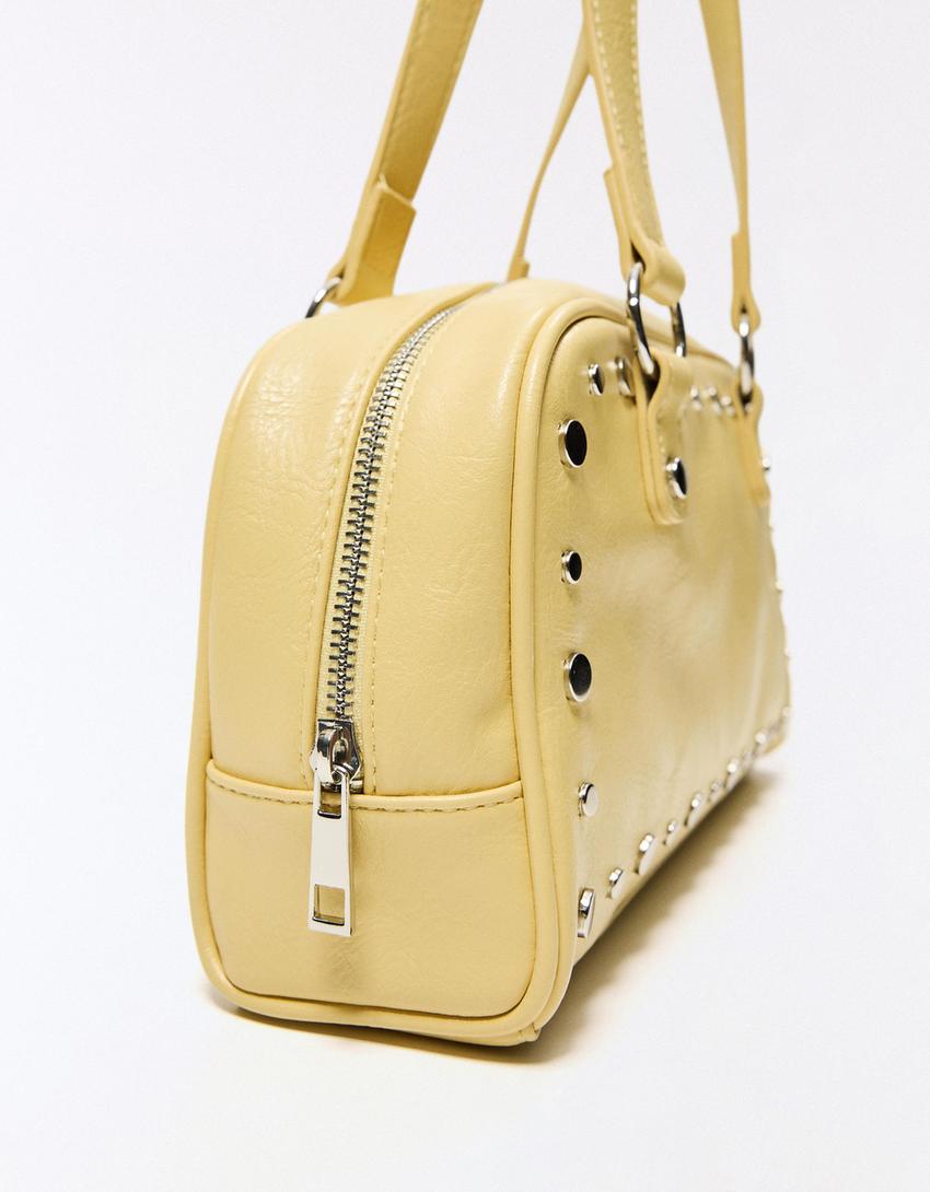 Bolso Bowling tachas-Amarillo