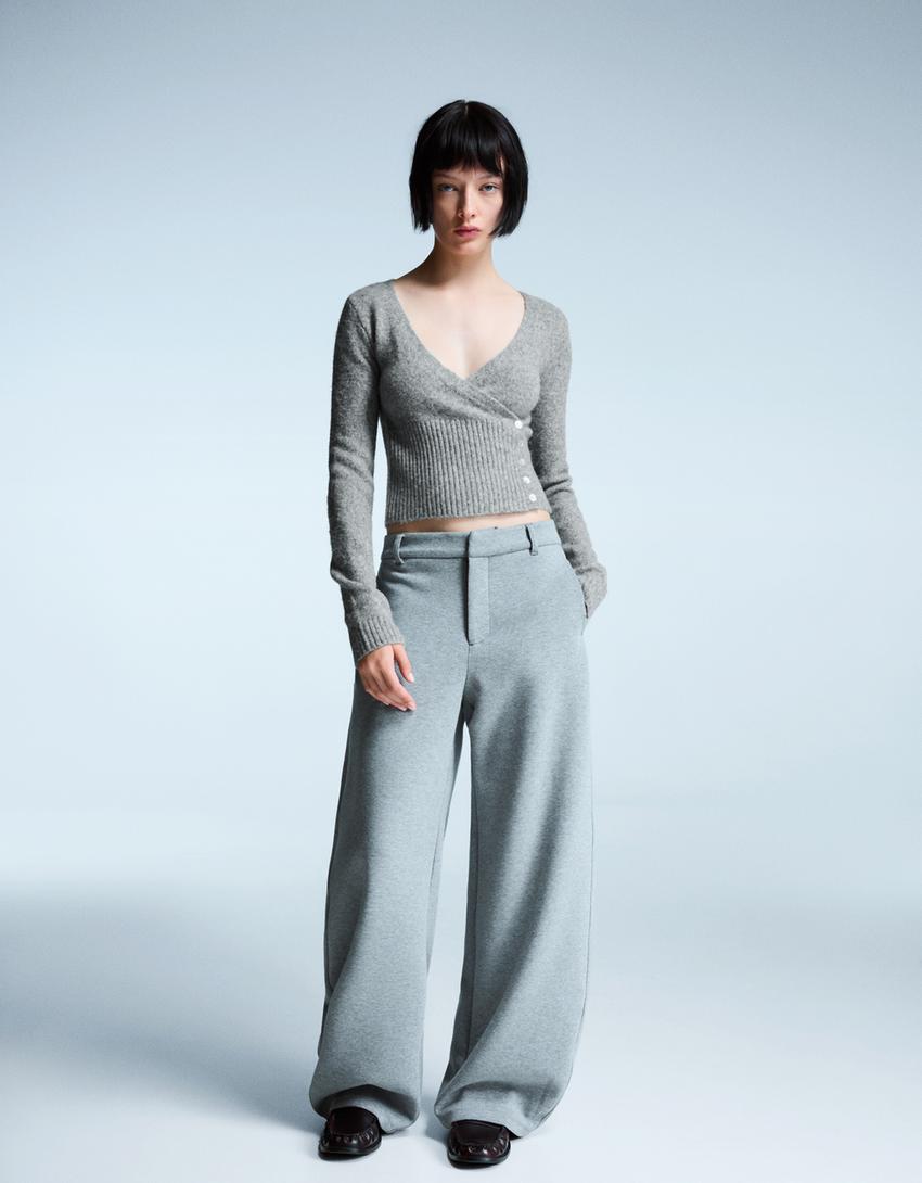 Buttoned cardigan-Grey