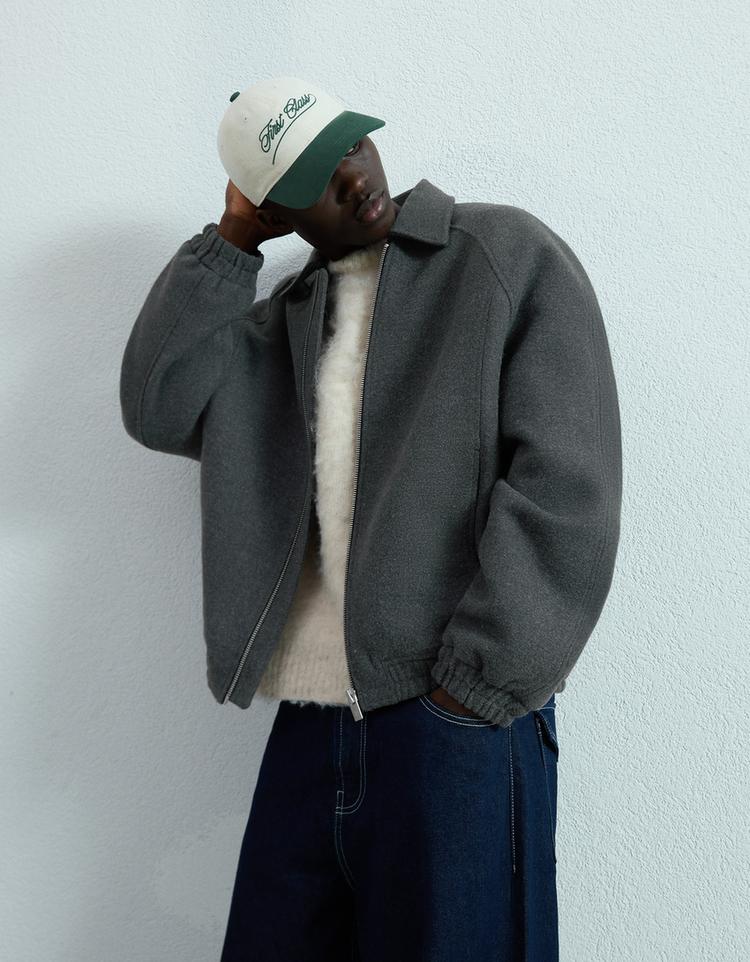 Synthetic wool trucker jacket