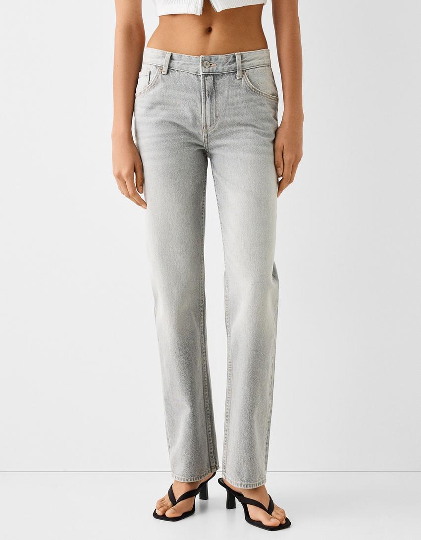 Jeans straight-Cinza-1