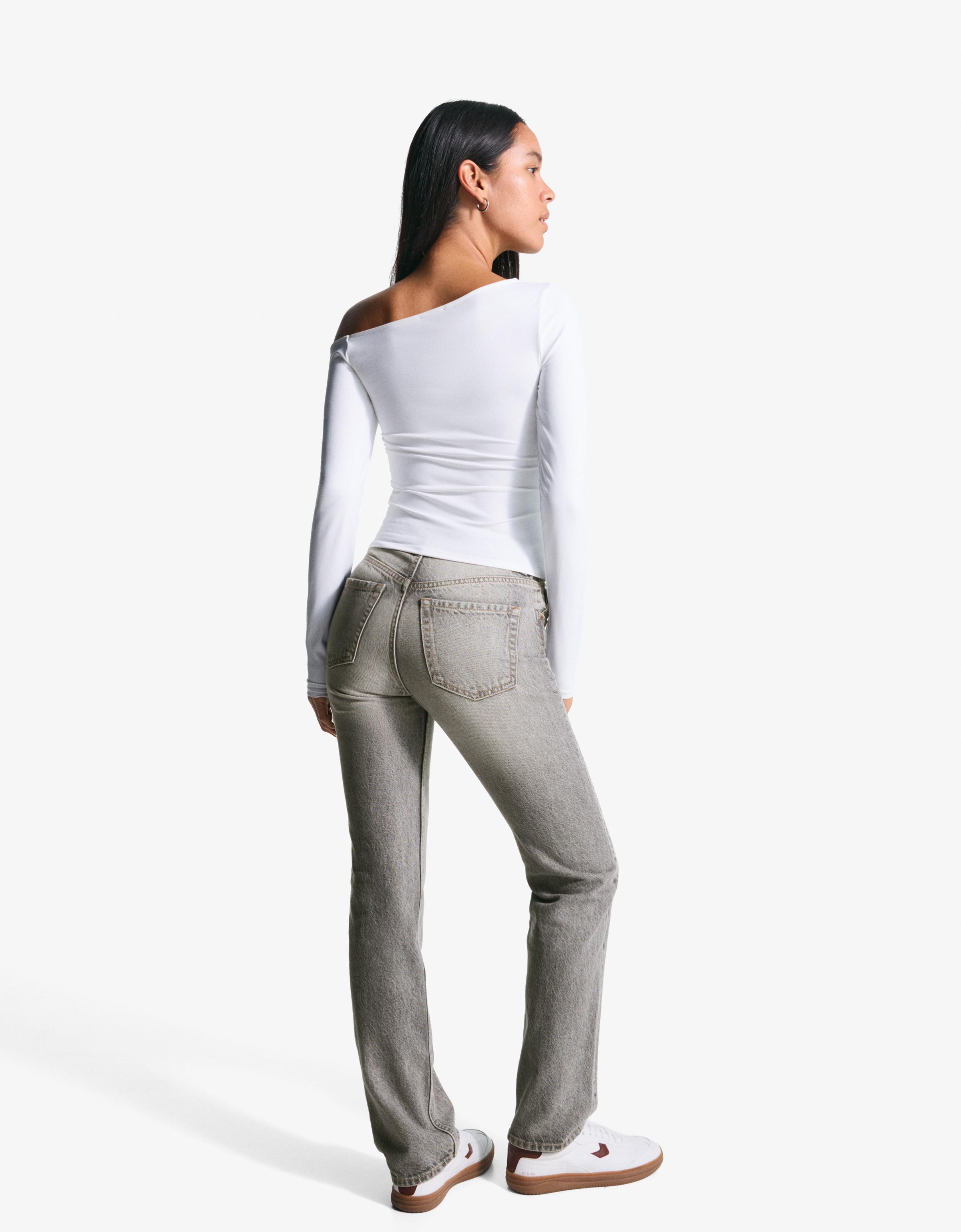 Straight cigarette jeans — Grey