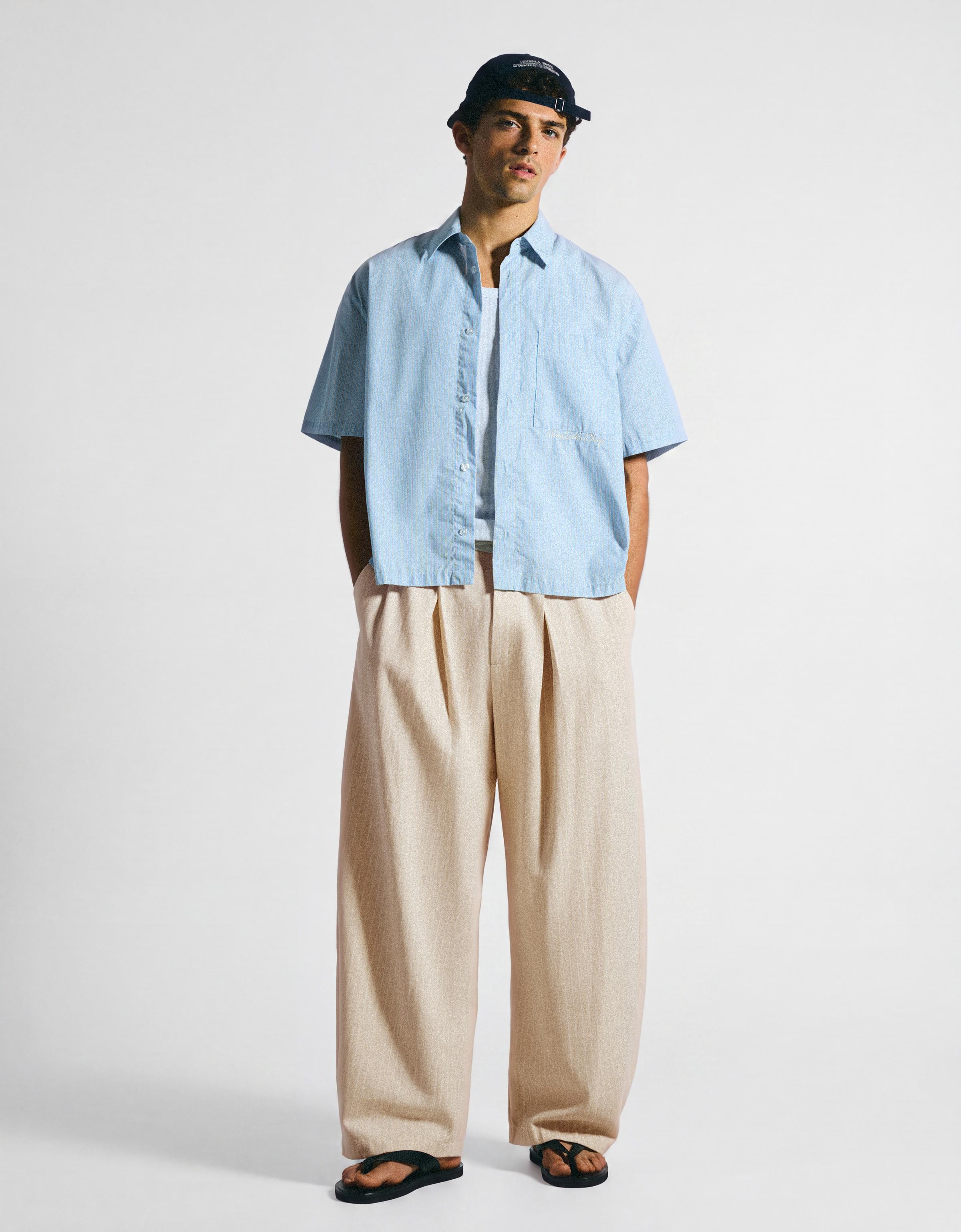 Super baggy pleated trousers — Sand
