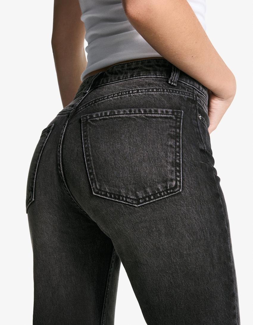 Jeans mom hi-rise confort-Negro-2