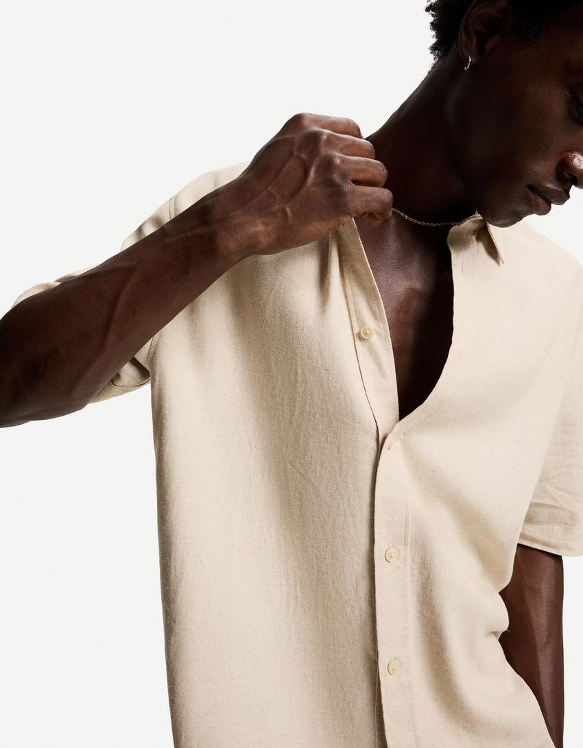 Ensemble chemise et pantalon-Sable-2