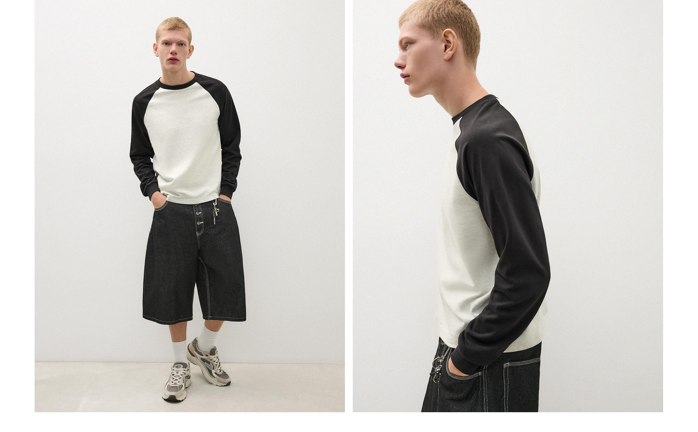 Long sleeve raglan T-shirt — Black
