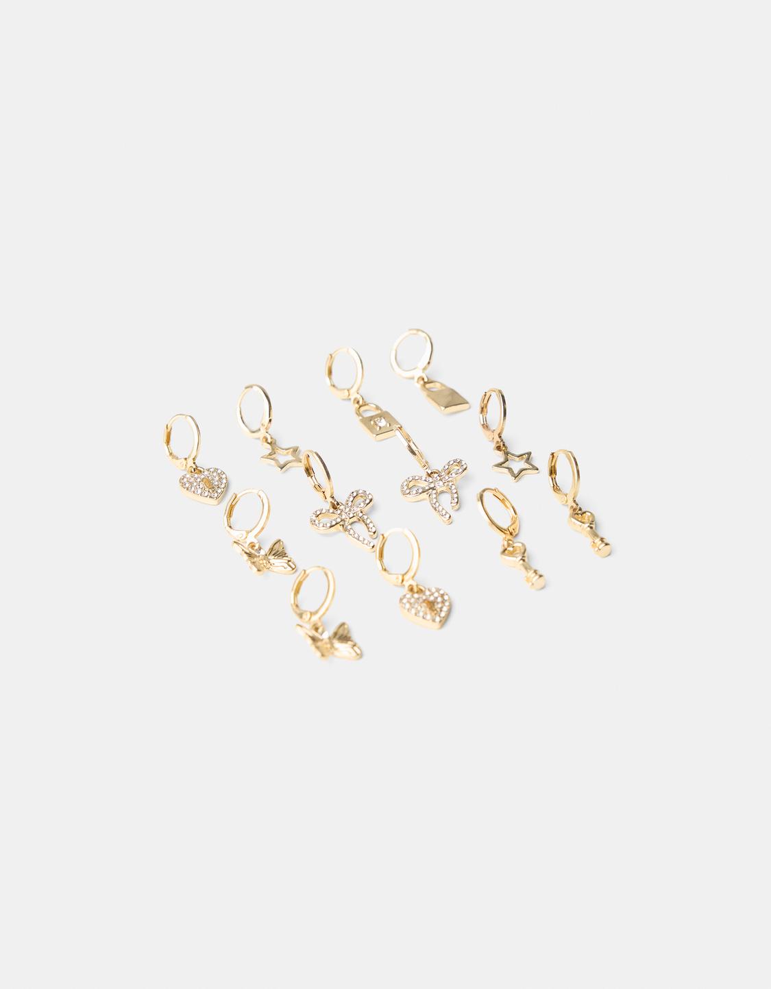 Pack of 6 shimmery earrings
