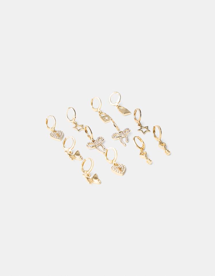 Pack of 6 shimmery earrings