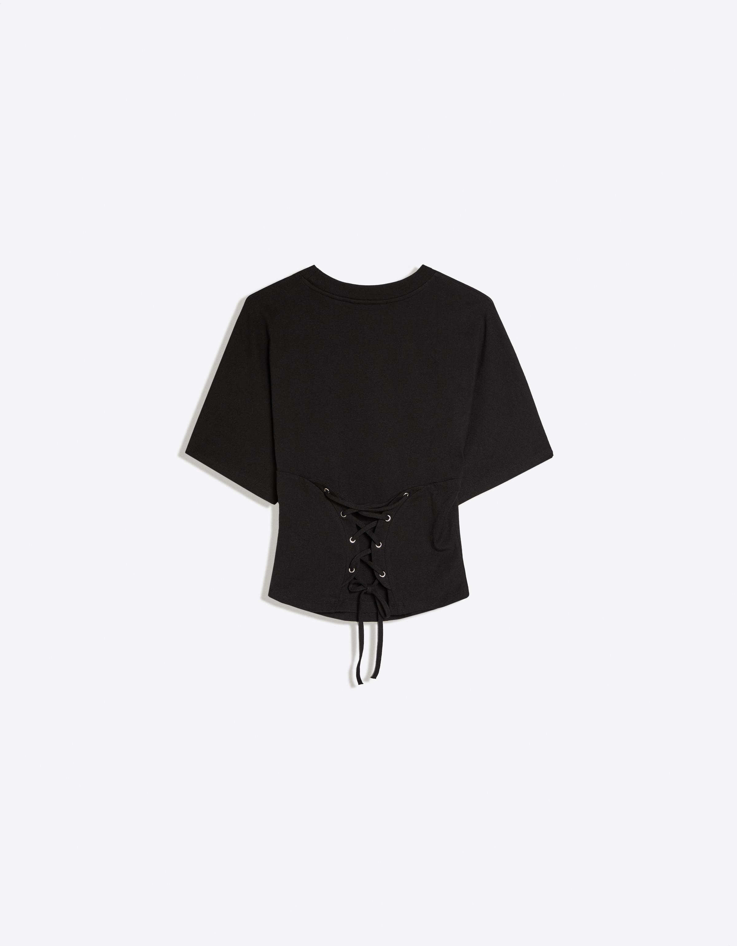 Short-sleeved corset T-shirt — Black
