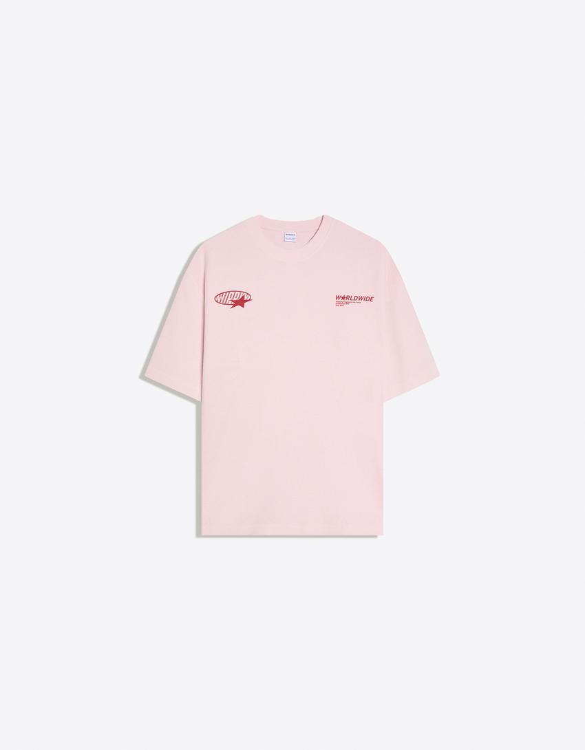 Plush printed T-shirt-Pink