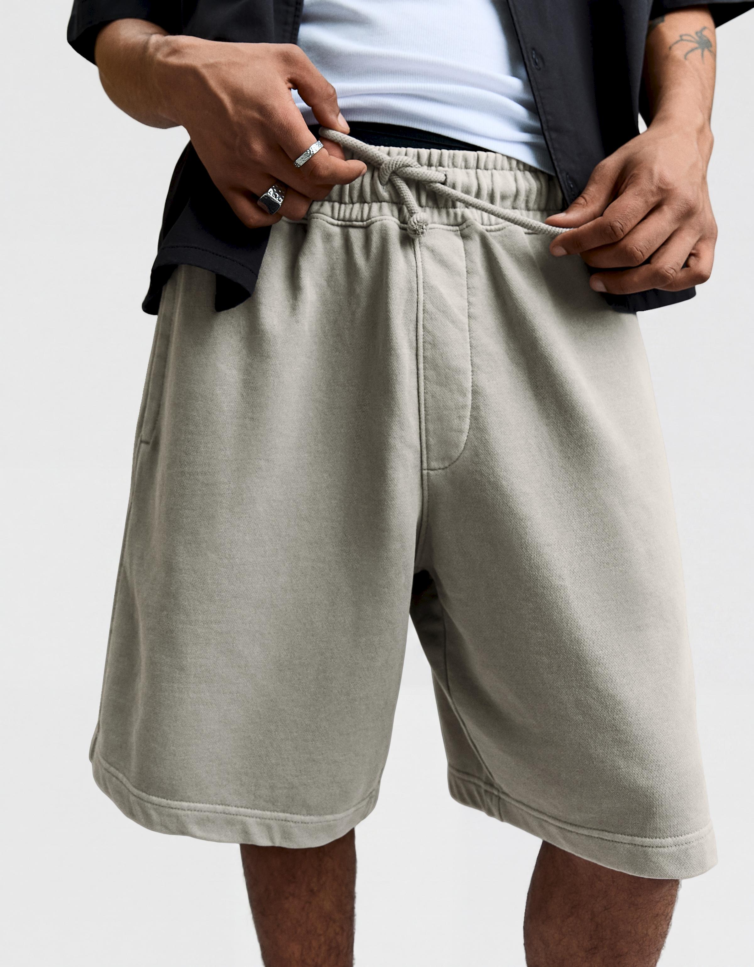 Boxy print Bermuda shorts — Grey