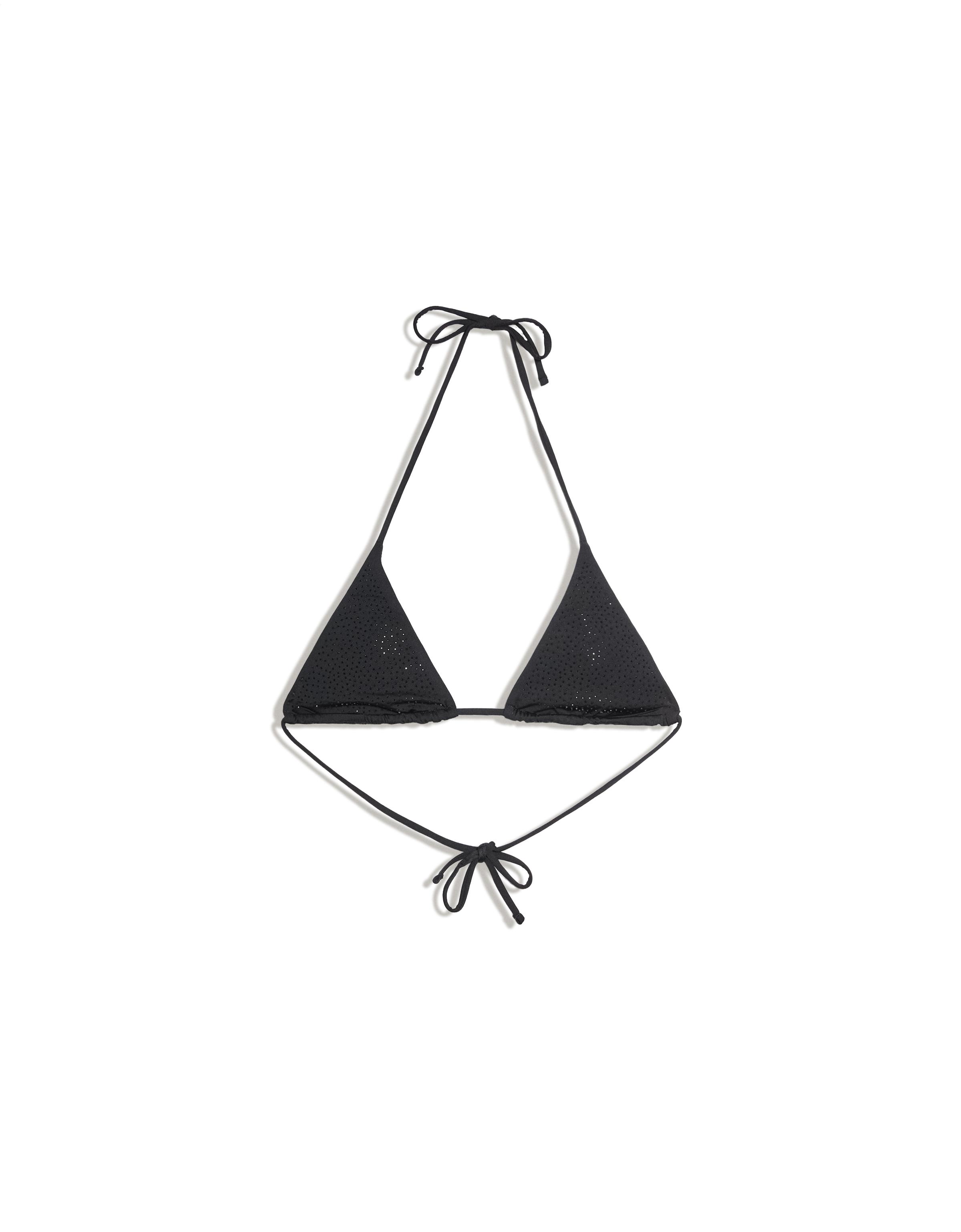 Triangle strass bikini top — Black