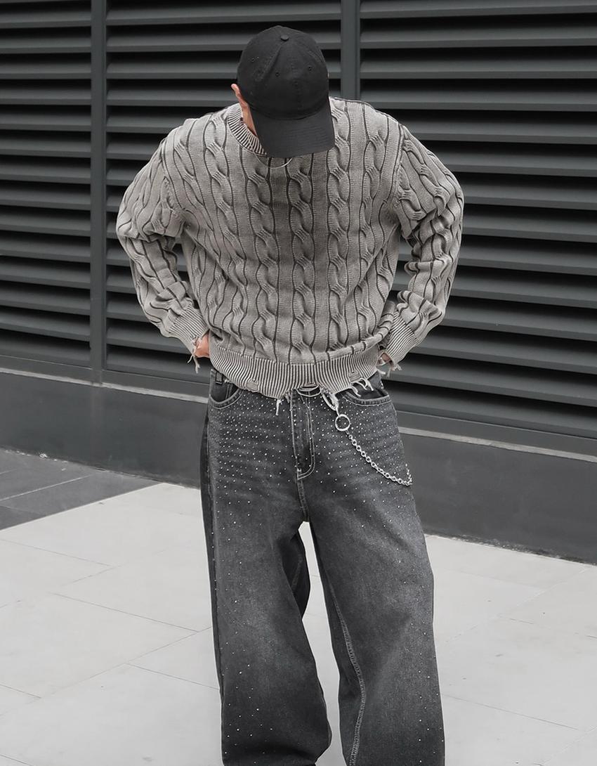 Jersey trenzado-Gris