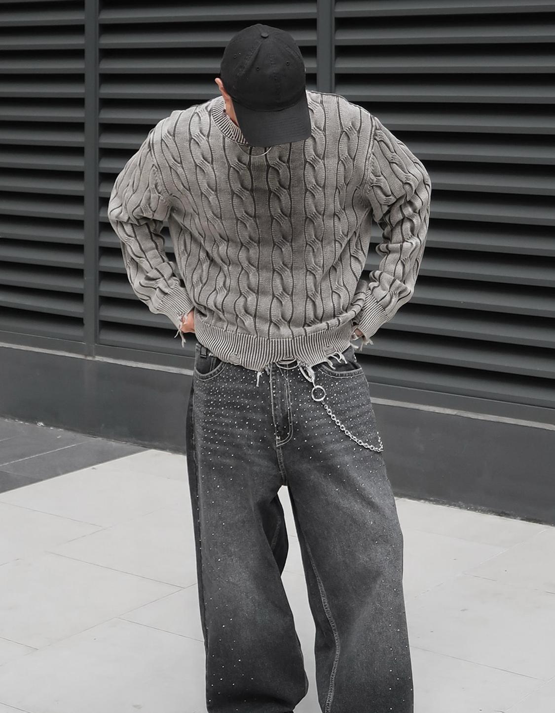 Geflochtener Pullover