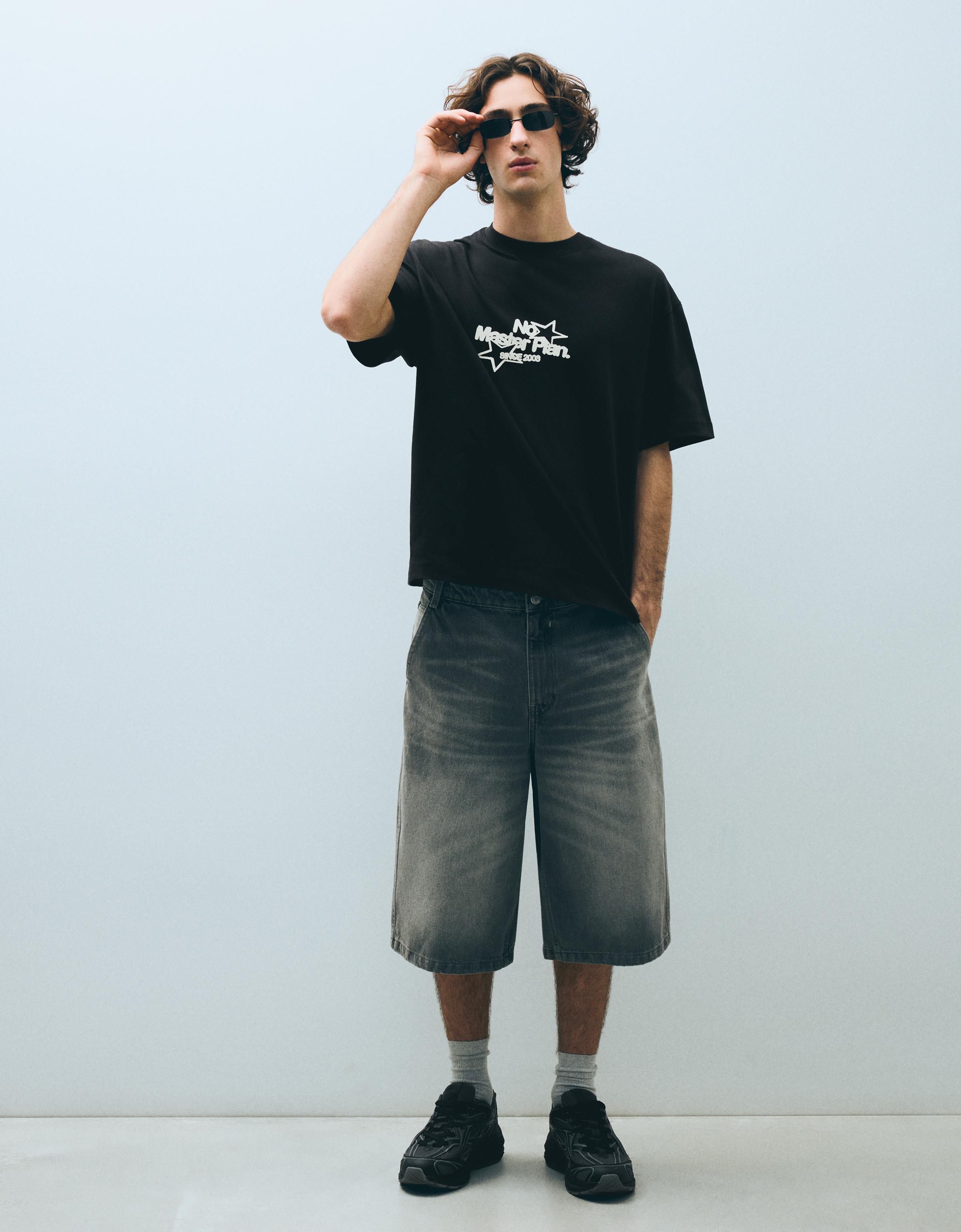 Boxy print T-shirt — Black