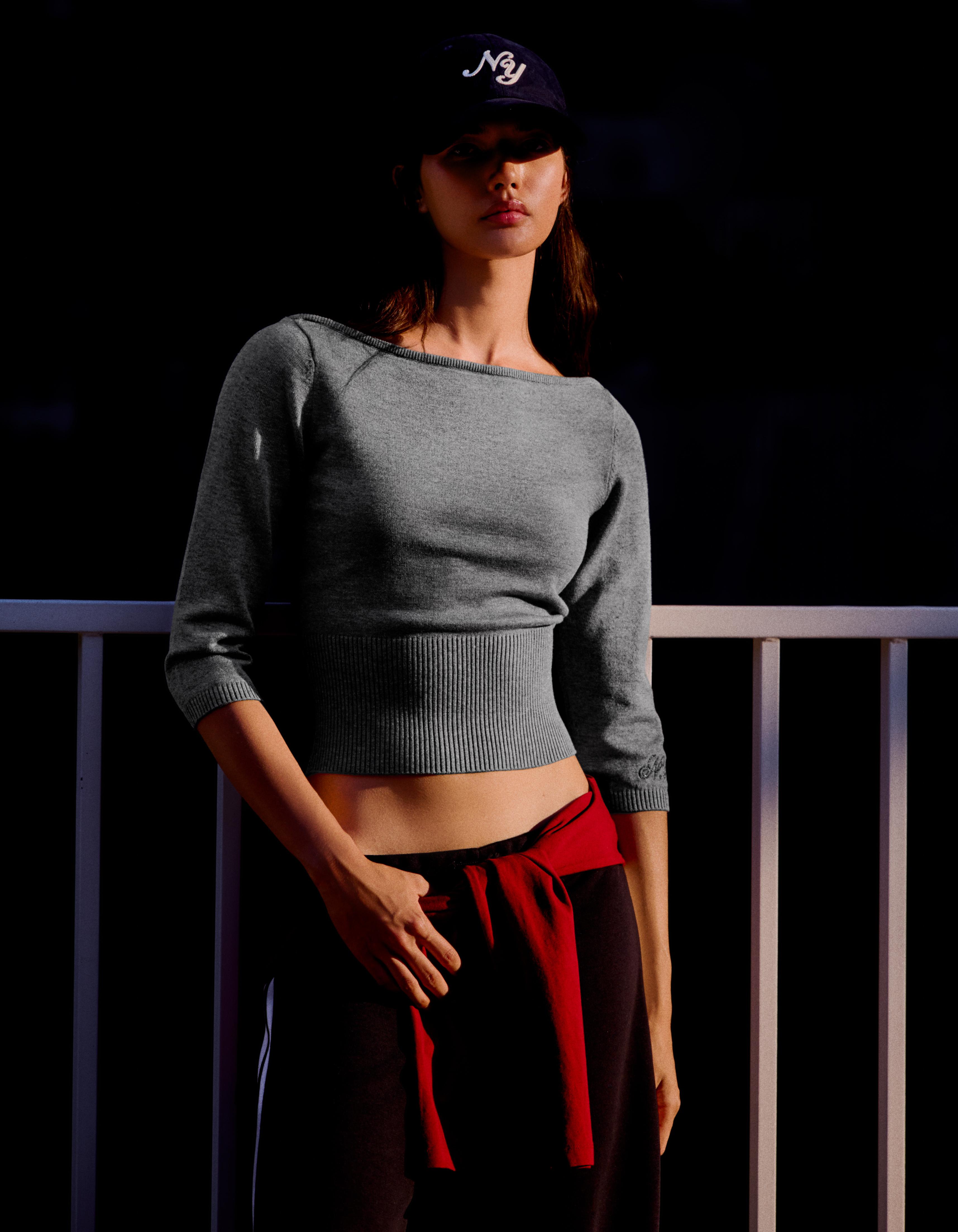 Pull Col Bateau L Gris