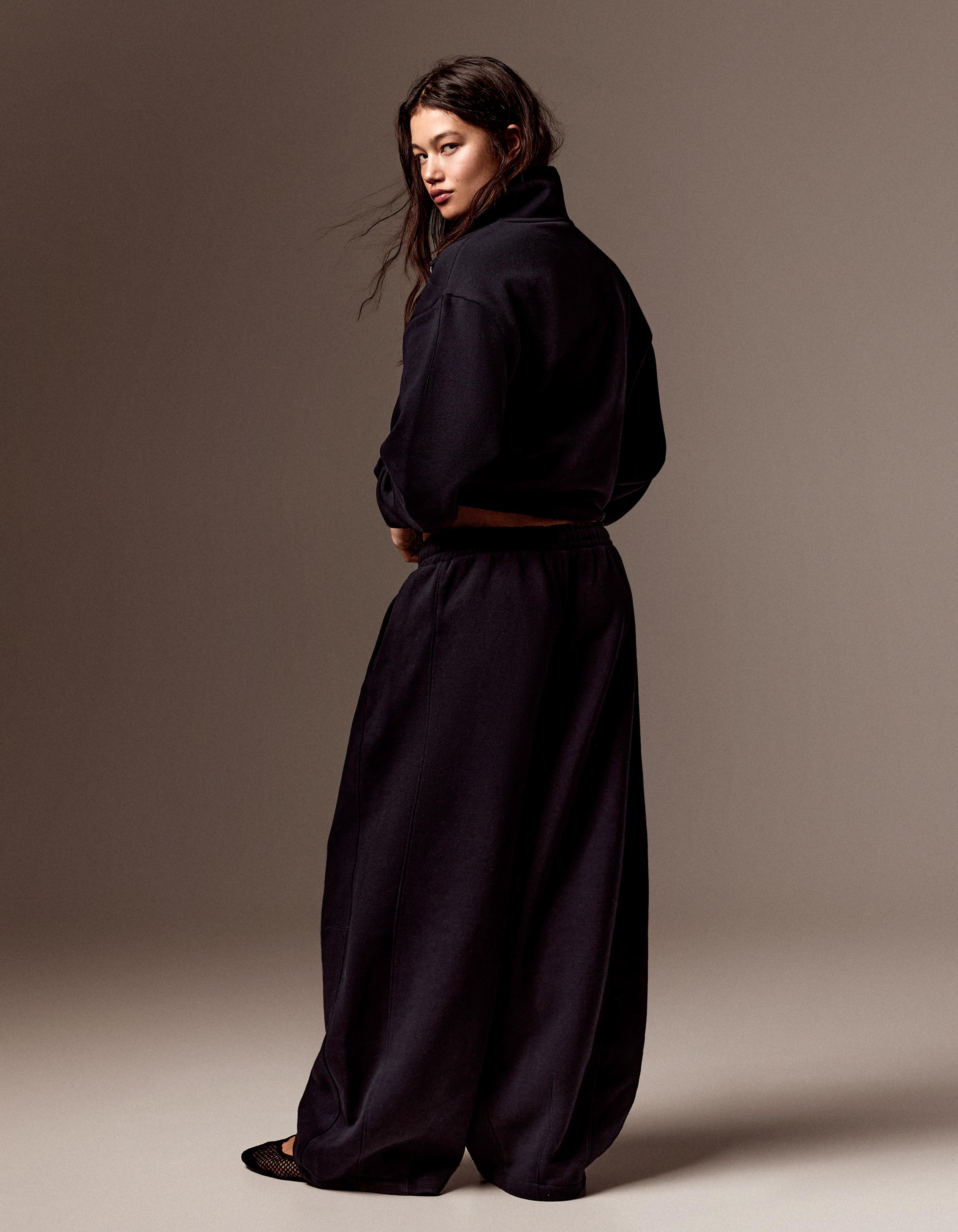 Plush parachute trousers — Navy