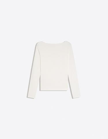 Long sleeve T-shirt with tie-fastening neckline — Off white 6