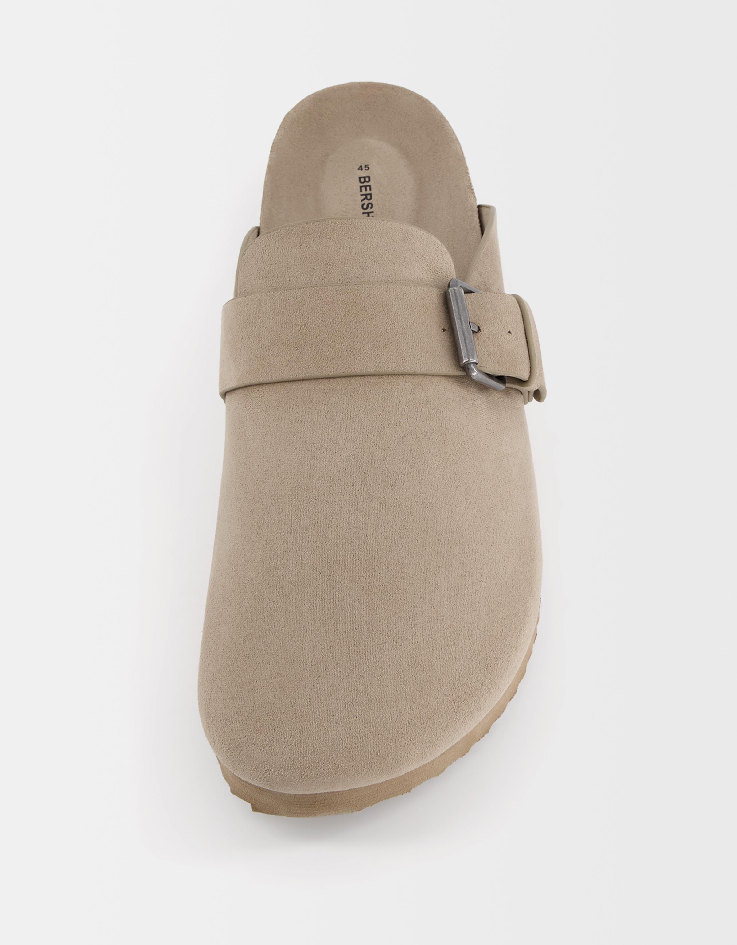 Clogs with buckle detail — TAUPE