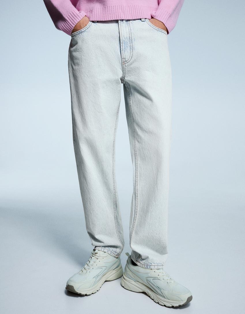 Jeans straight-Azul claro