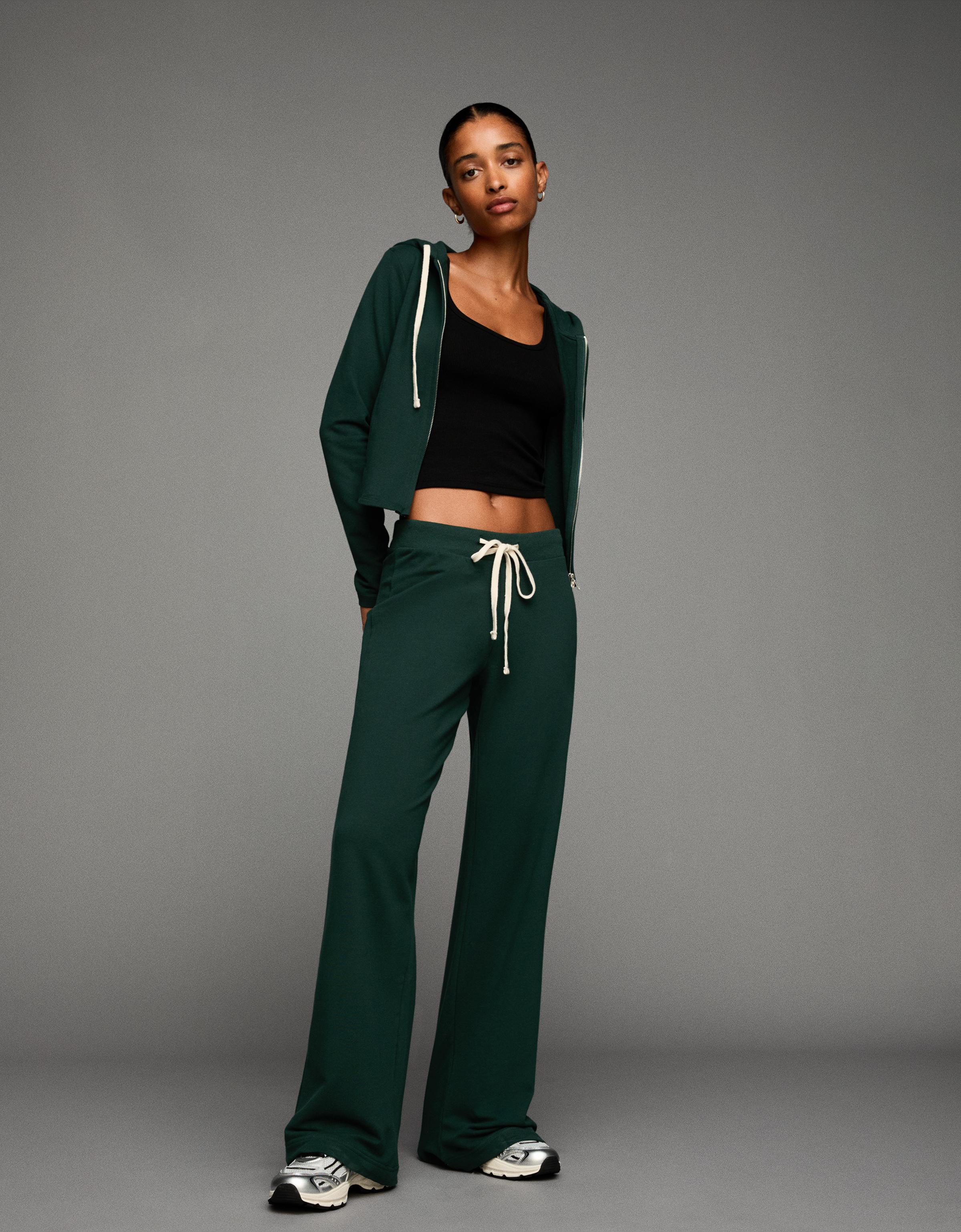 Bershka Jogginghose Aus Plüsch Damen M Grün