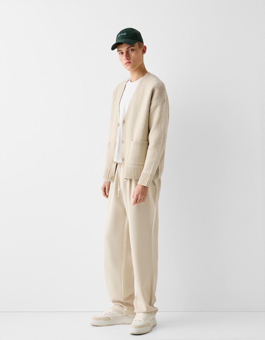 Gilet boxy fit boutons-Écru-4