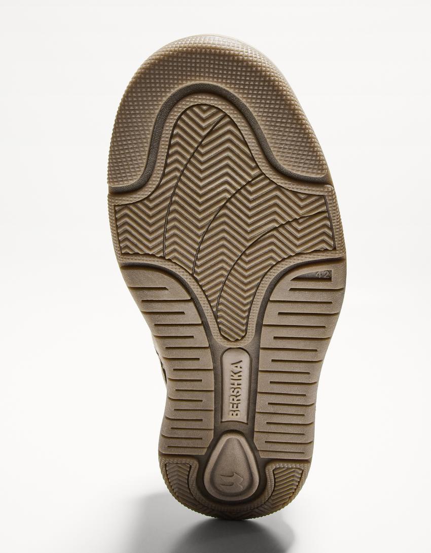 Chunky LEATHER technical sneakers-TAUPE-2