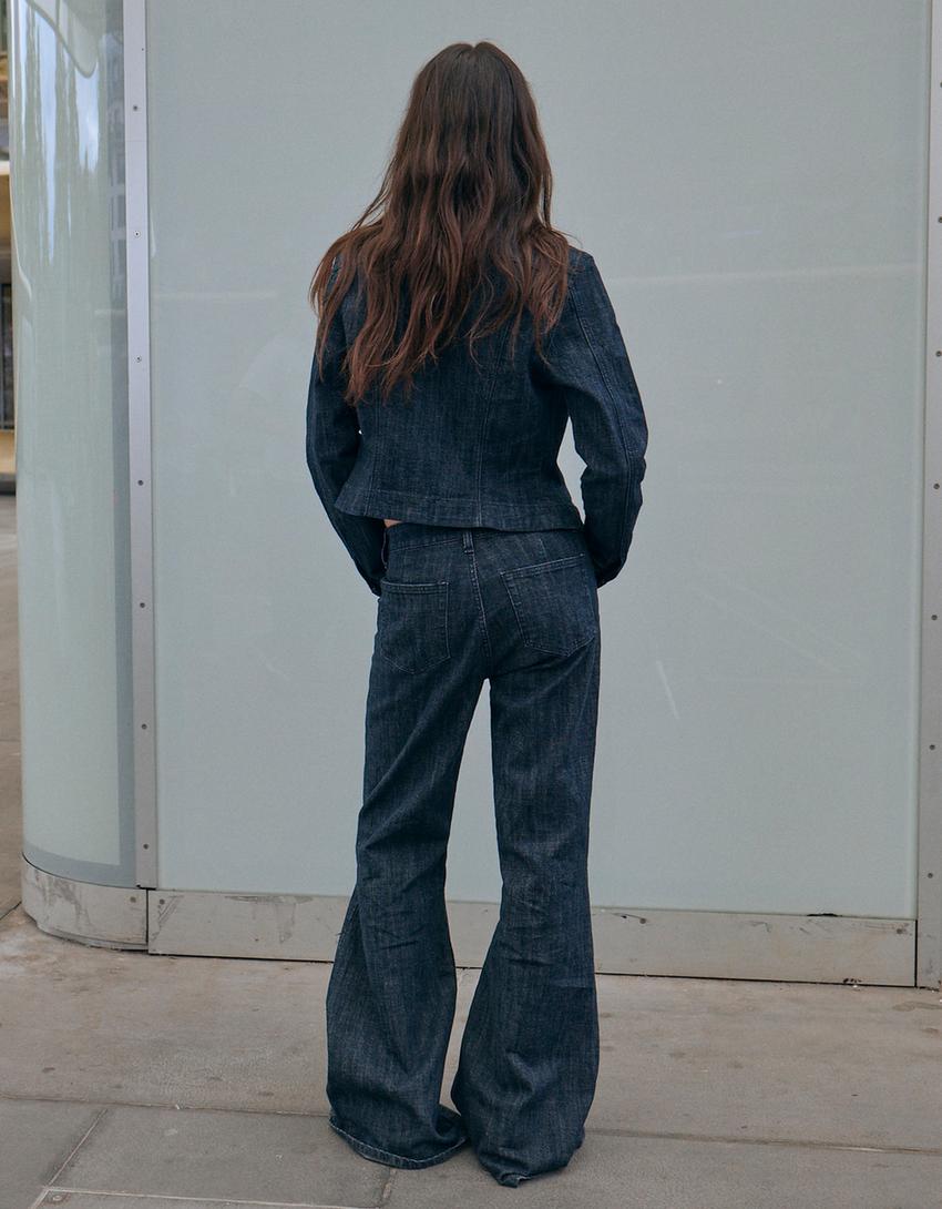 Flared comfort jeans with pockets-Navy-3
