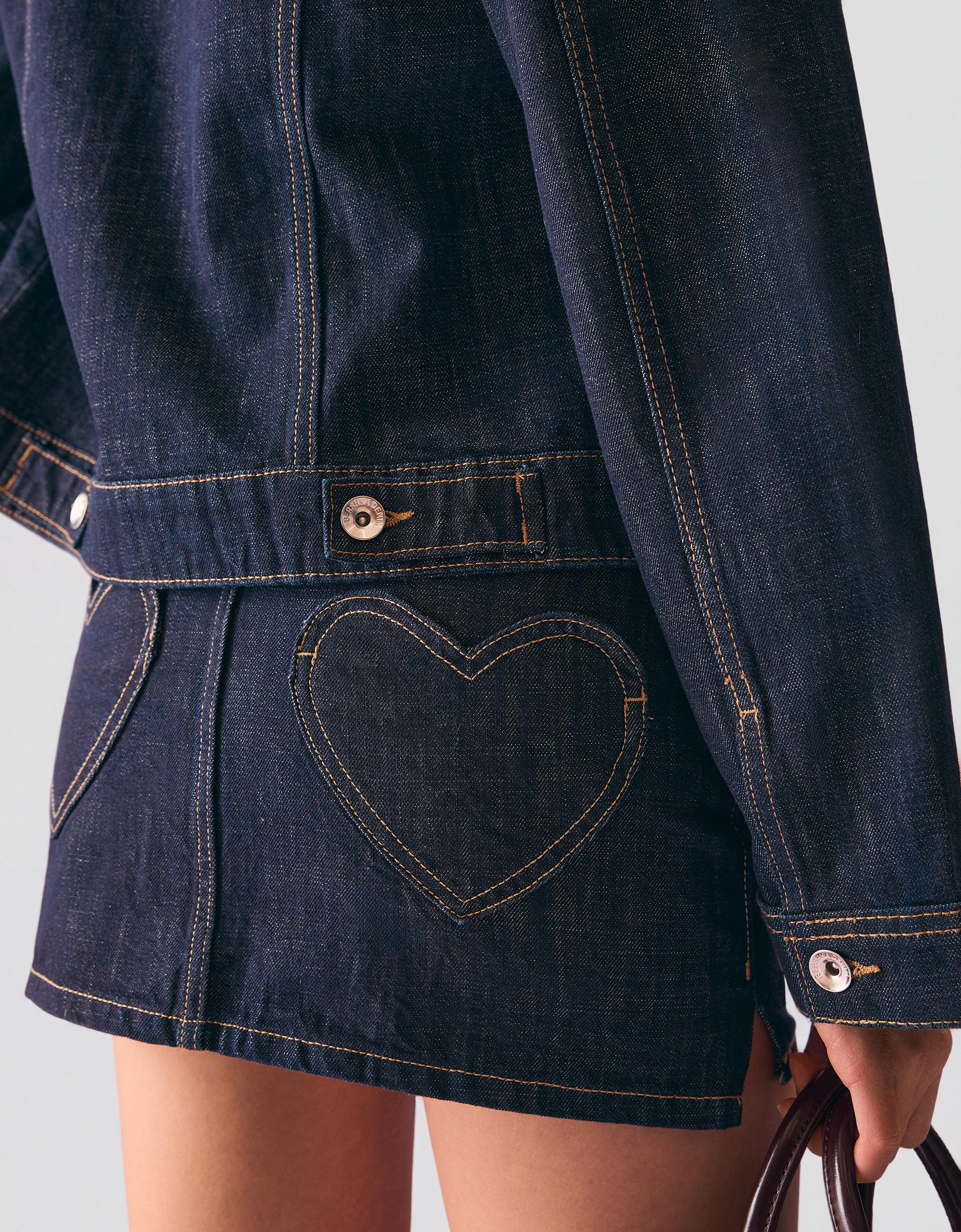 İşlemeli denim mini etek - Görsel 29