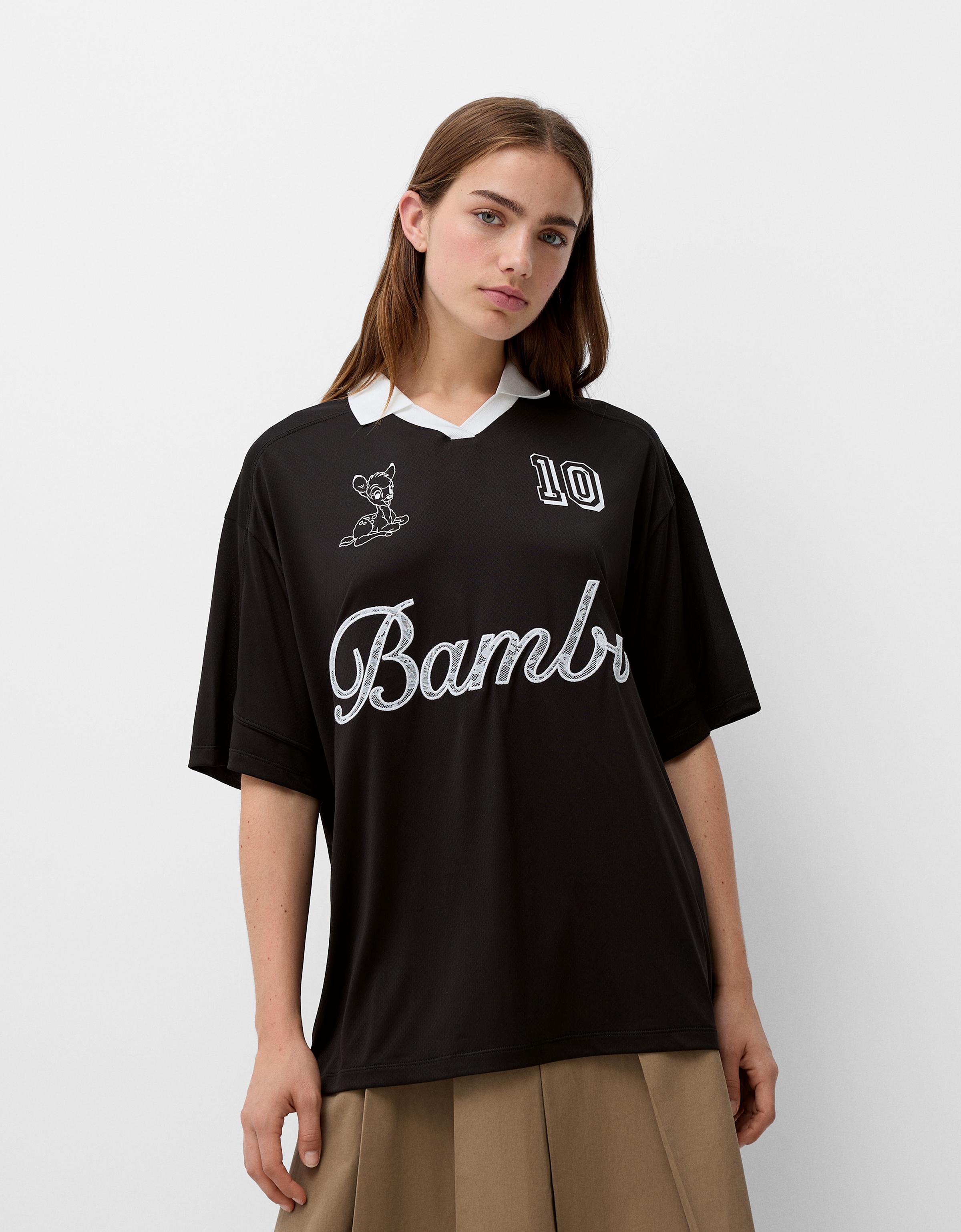 Bershka Sportliches T-Shirt Disney Bambi Mit Kurzen Ärmeln Damen 10-12 Marinenblau