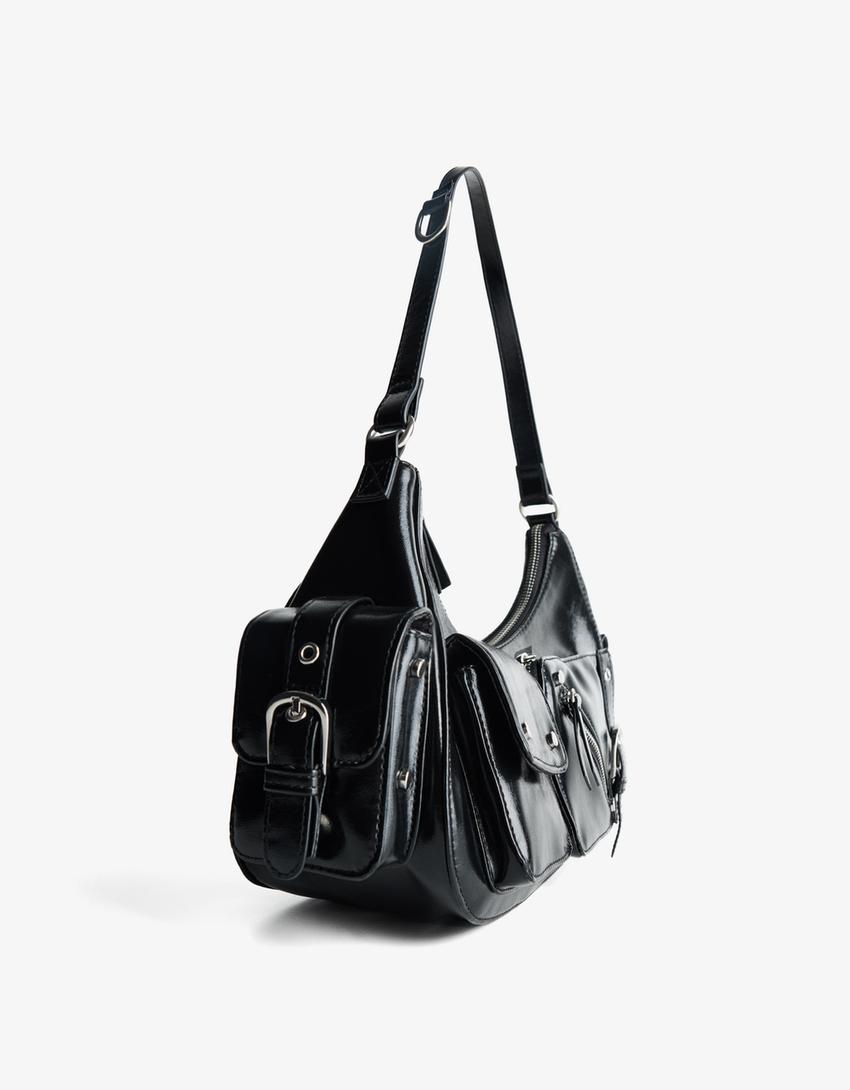 Maxi torebka multipocket-Czarny