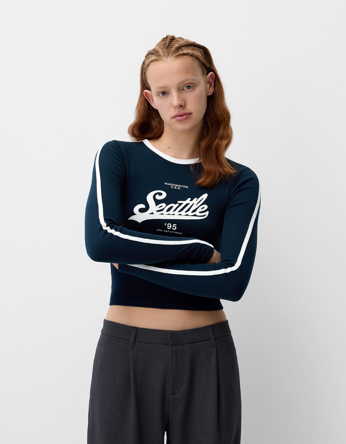 Printed long sleeve T-shirt