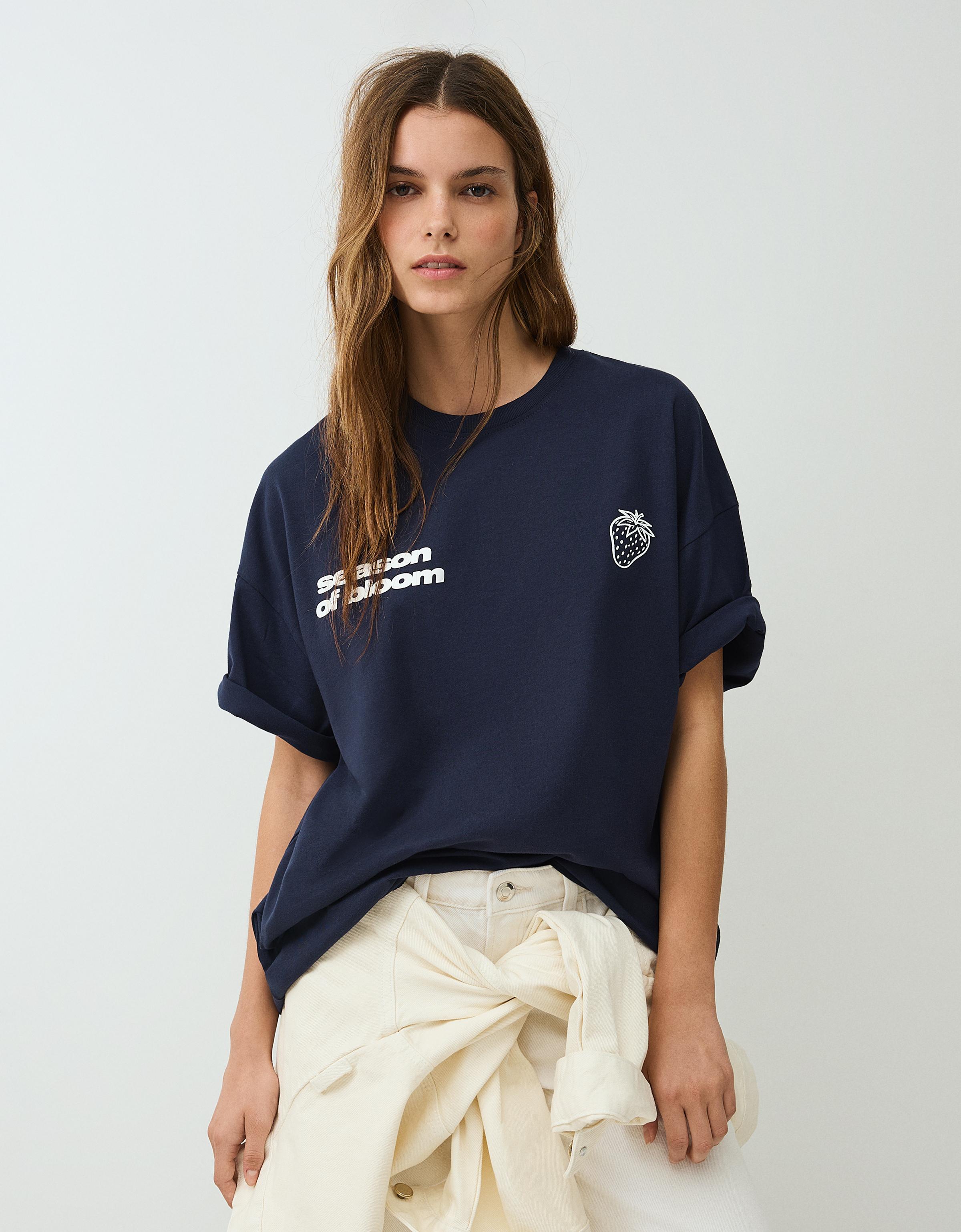 Camiseta Manga Corta Print Mujer S Marino